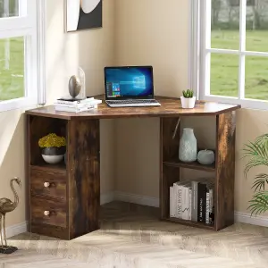 Computer Desk Corner Computer Desk with Large Storage Space Study Desk Laptop Table for Home Office