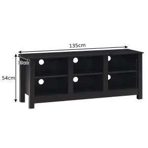 Costway TV Stand for TVs up to 55" Wooden 6 Storage Compartments TV Cabinet Table