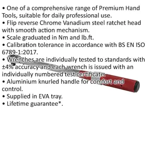 High Precision Micrometer Torque Wrench - 1/2" Drive - 40 to 220 Nm Calibration