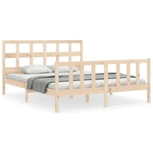 Berkfield Bed Frame with Headboard 160x200 cm Solid Wood