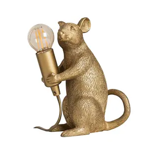 ValueLights Raymond Modern Metallic Gold Painted Rat Design Table Lamp