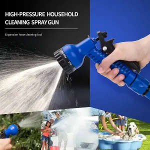 30m 100ft Expandable Magic Hose Flexible Water Pipe Garden DIY Spray Gun