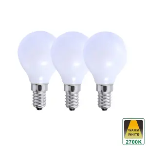 Harper Living 5 Watts E14 LED Bulb Opal Golf Ball Warm White Dimmable, Pack of 3