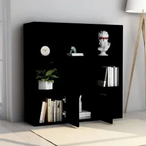 Berkfield Book Cabinet Black 98x30x98 cm Engineered Wood