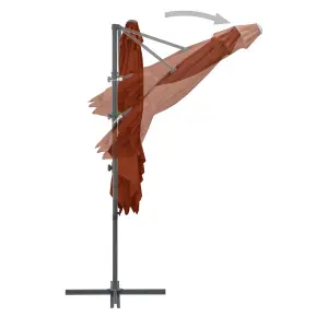 Berkfield Cantilever Umbrella with Steel Pole Terracotta 250x250 cm