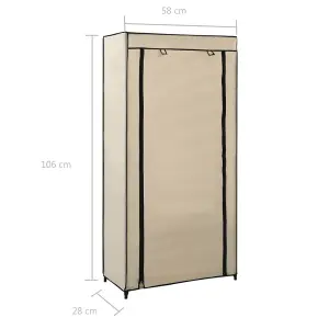 Berkfield Shoe Cabinet with Cover Cream 58x28x106 cm Fabric