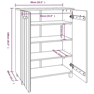 Berkfield Shoe Cabinet White 85x40x108 cm Solid Wood Pine