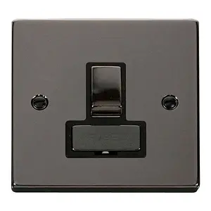 Black Nickel 13A Fused Ingot Connection Unit Switched - Black Trim - SE Home