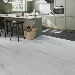 GoodHome Italo Grey Metallic effect Textured Click vinyl Tile, 2.4m²