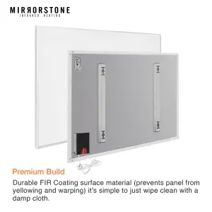 Mirrorstone 1200W Classic Infrared Heating Panel With White Frame