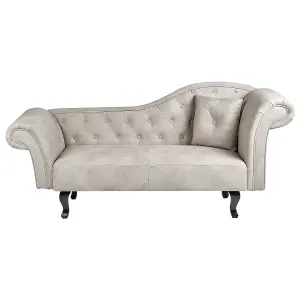 Right Hand Velvet Chaise Lounge Taupe LATTES II