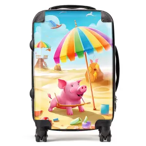 Pig On A Beach Holiday Suitcase - Cabin