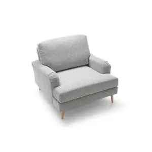 Harper Chenille Armchair Light Grey