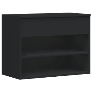 Shoe Bench Black 60x30x45 cm Engineered Wood