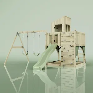 PolarPlay Kids Climbing Tower & Playhouse with Swing and Slide - Swing Kari Sage