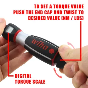 Wiha Torque Screwdriver Hex 4mm ITorque 0 8 to 3 NM With Digital Scale 36887