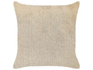 Throw Cushion PILEA Faux Fur 45 x 45 cm Solid Beige