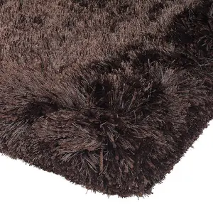 Plush Dark Chocolate Luxury Shaggy Polyester Handmade Luxurious Sparkle Modern Rug for Living Room and Bedroom-200cm X 300cm