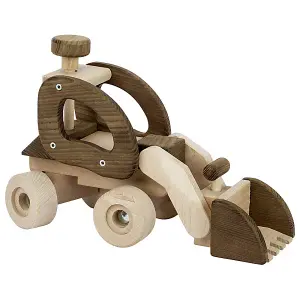 Goki Wooden Digger Push Along Loader Vehicle Toy