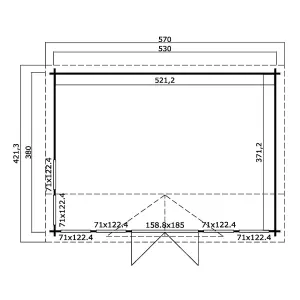 Lasita Balderton Log Cabin - 5.5m x 4m - Traditional Clockhouse Style Summer House Double Glazed