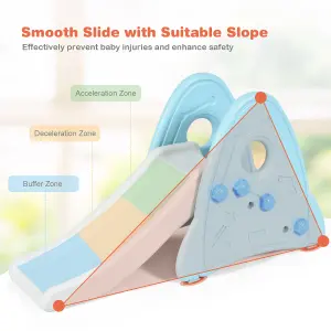 Costway Kids Slide Freestanding Baby Play Climber Slide Set Widened Pedals