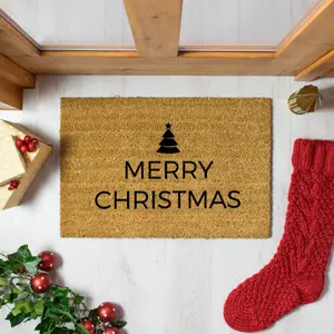 Traditional Merry Christmas Greeeting Doormat