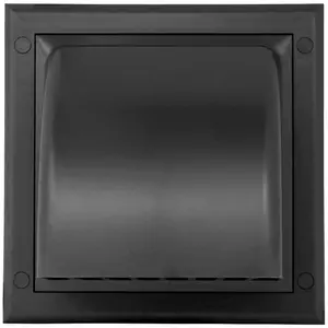 Black Gravity Flap for 100 mm / 4" Round Wall Outlet - Ventilation Duct Cover with Non-Return Shutters and Rear Spigot