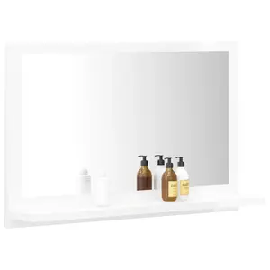 Dorlene Framed Wall Mounted Bathroom Mirror High Gloss White / 60 cm