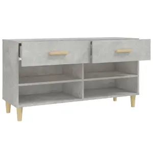 Berkfield Shoe Cabinet Concrete Grey 102x35x55 cm Engineered Wood