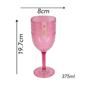 Pink Aztec 9pc Drinks Set Wine Goblets Tumblers Pitcher Reusable BBQ Summer Party Tableware Cups Jug Drinking