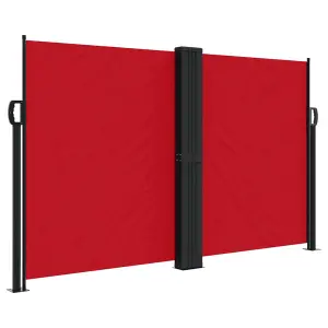 Berkfield Retractable Side Awning Red 140x1200 cm