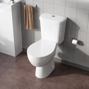 Nes Home Close Coupled Round Toilet with Seat White