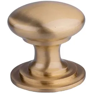 Victorian Tiered Door Knob - 38mm Satin Brass Cabinet Pull Handle Round Rose