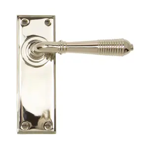 From The Anvil Polished Nickel Reeded Lever Latch Set