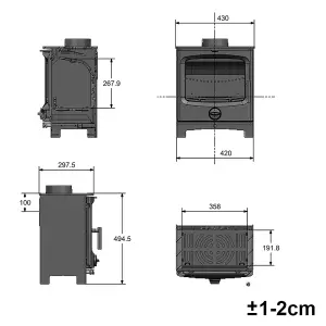 SunDaze Defra 5KW Contemporary Wood Burning Multifuel Woodburning Stove Eco Design High Efficiency Fireplace