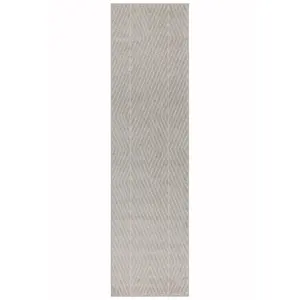 Grey Modern Striped Easy to Clean Rug For DiningRoom-120cm X 170cm