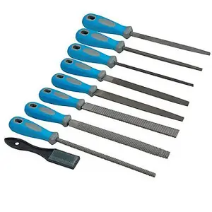 9 Piece Metal File Rasp Set/Kit Flat Half Round RoundTriangle&Square DIY Tool