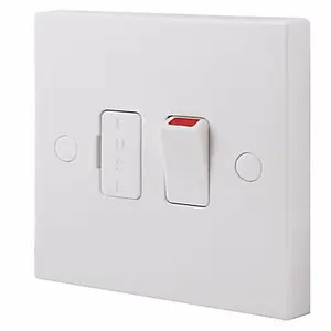 BG White 13A 1 way Raised square profile Screwed Switched Fused connection unit