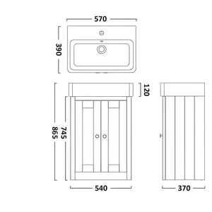 Newton 575mm Single Bathroom Vanity with Basin Linen White