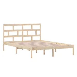 Berkfield Bed Frame Solid Wood Pine 140x200 cm