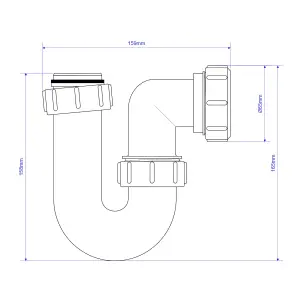 McAlpine Swivel Basin, sink & urinal Trap (Dia)40mm