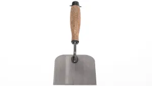 Toolty Margin Plastering Trowel with Wooden Handle 120mm Grinded Carbon Steel for Brickwork and Plastering Rendering DIY