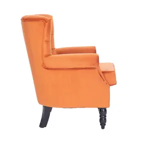 Velvet Orange Liana Accent Wingback Chair