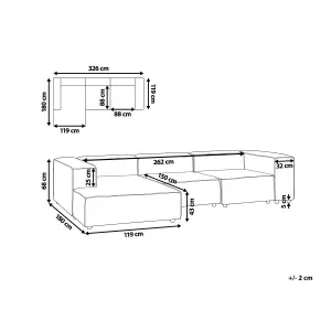 Right-Hand Corner Sofa ARDAL Beige Fabric 3 Seater Right Hand