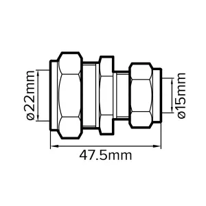 Plumbsure Compression Reducing Coupler (Dia)22mm