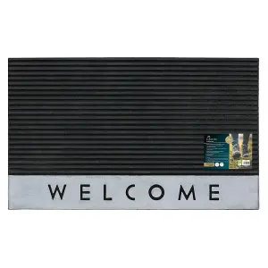 JVL Quartz Welcome Scraper Rubber Doormat 45x75cm