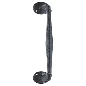 Offset Traditional Forged Pull Handle 263.5 x 67mm Black Antique Door Handle