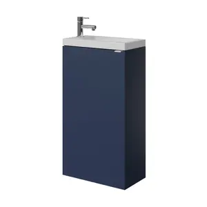 GoodHome Imandra Matt Blue Single Freestanding Bathroom Cloakroom unit (H) 790mm (W) 440mm