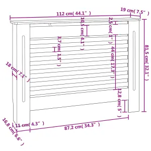 Radiator Cover White 112x19x81.5 cm MDF