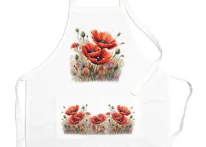 Purely Home  Garden Flowers Poppies Apron - Floral Gifts for Her - Cooking & Baking